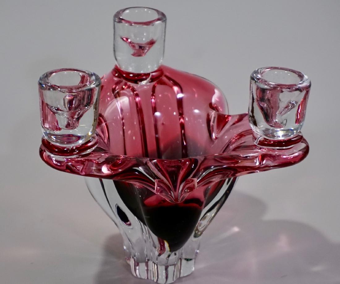 Unusual Murano Candelabra Bowl 3-candle Holder (1 of 8)