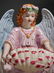 Bisque Porcelain Angel Font Large Wall Sconce - 2