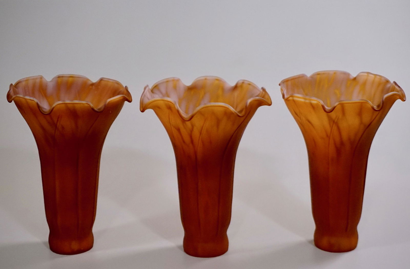 Amber Glass Tulip Lamp Shade Old Stock Never Used (1 of 6)