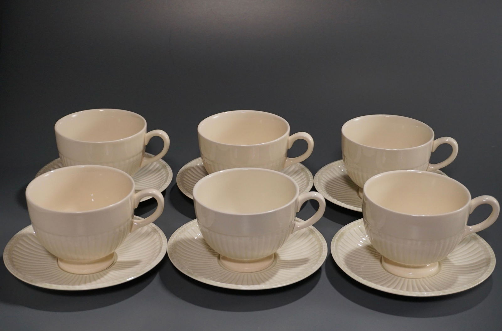Wedgwood Edme Ridged Teacup Saucer Lot of 6 Sets (1 of 4)