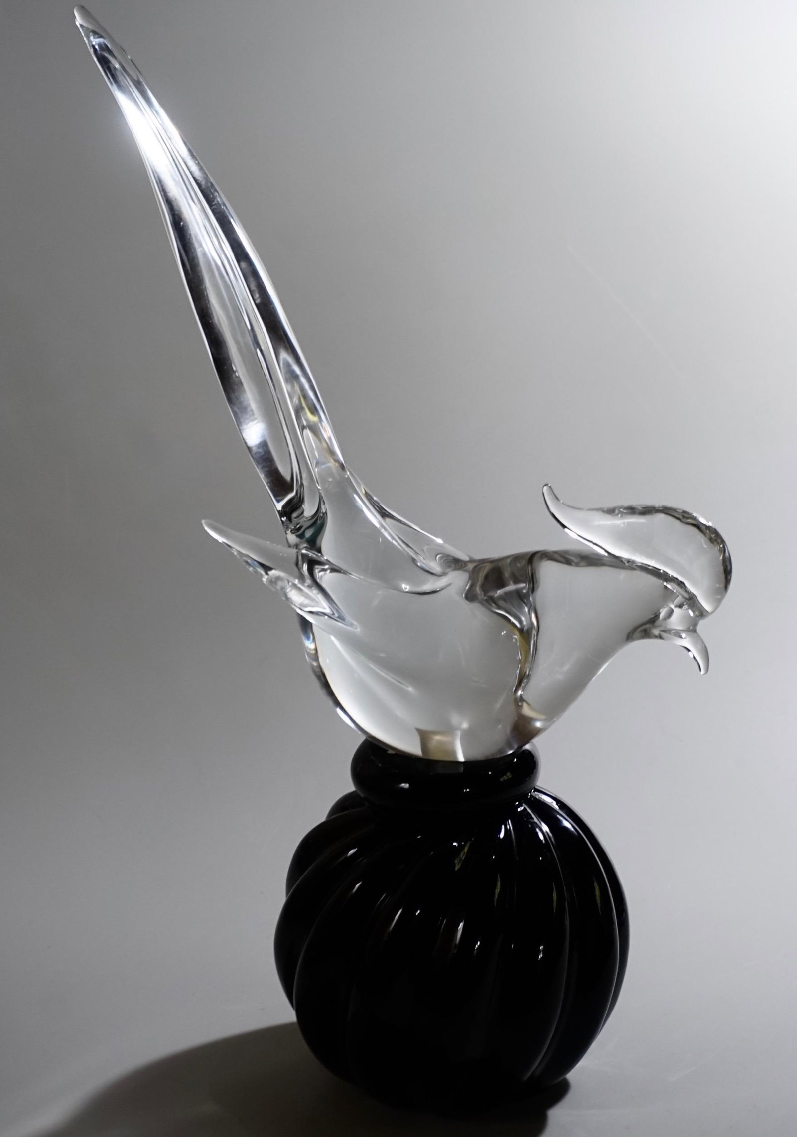Mid-Century Pheasant Murano Liquor Decanter 1968 Art: Mid-Century Pheasant Murano Liquor Decanter 1968 Art Glass Seguso Alabastro for Girolamo Luxardo in Torreglia, Italy. Approximately 4 1/2 x 10 inches wide x 15 3/16 inches tall.