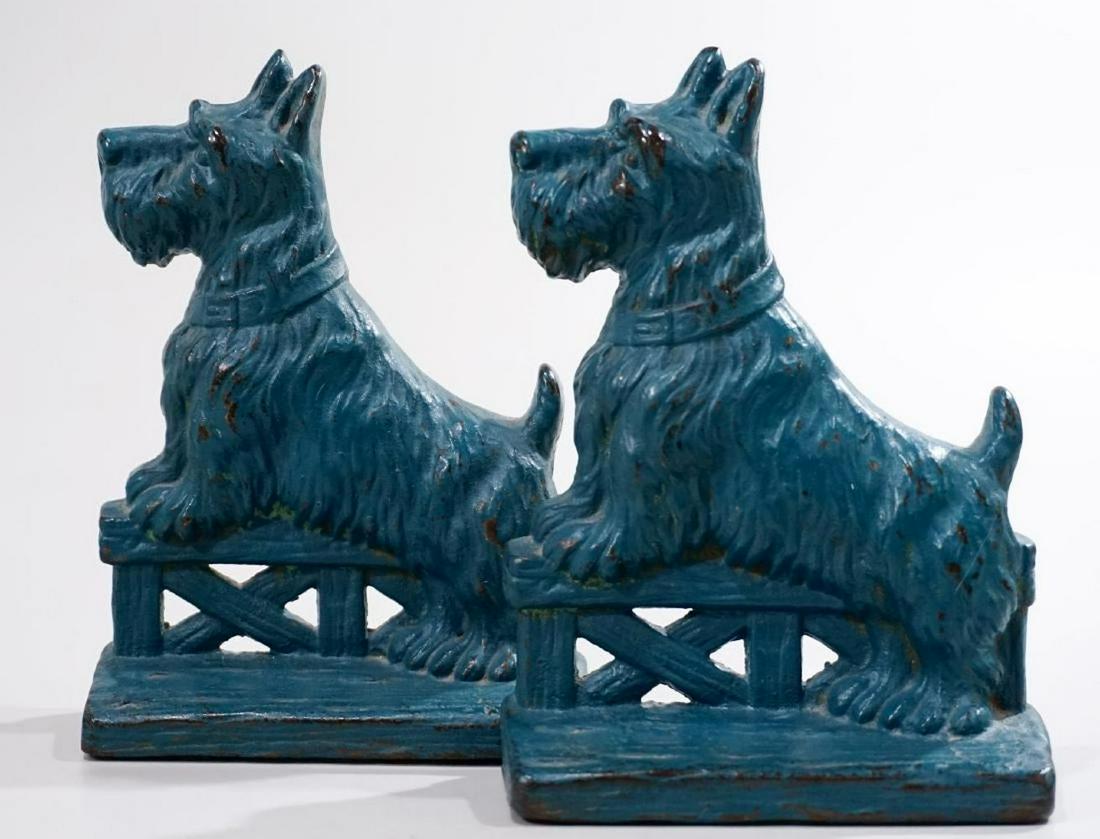 Blue Scottish Terrier Cast Iron Vintage Bookends (1 of 6)