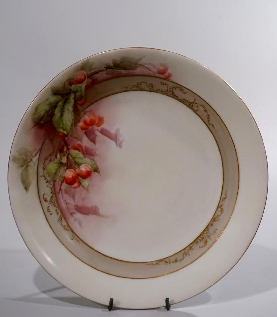 B&Co Limoges Porcelain France Hand Painted Charger: B&Co Limoges Porcelain France Hand Painted Charger Bernardaud Manufacture c1900 Approximately 10 1/4 inches in diameter.