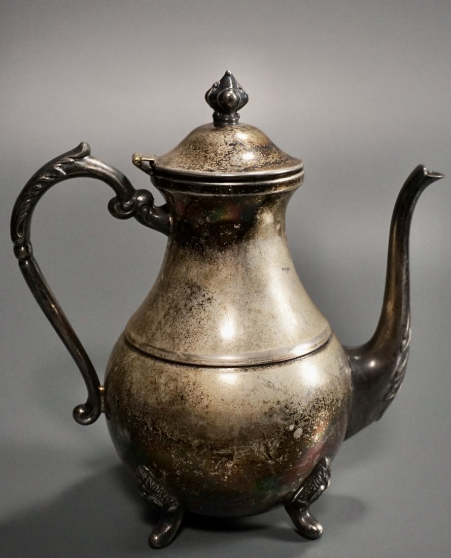 Queen Anne Style Silver on Copper Coffee Pot Vintage (1 of 4)
