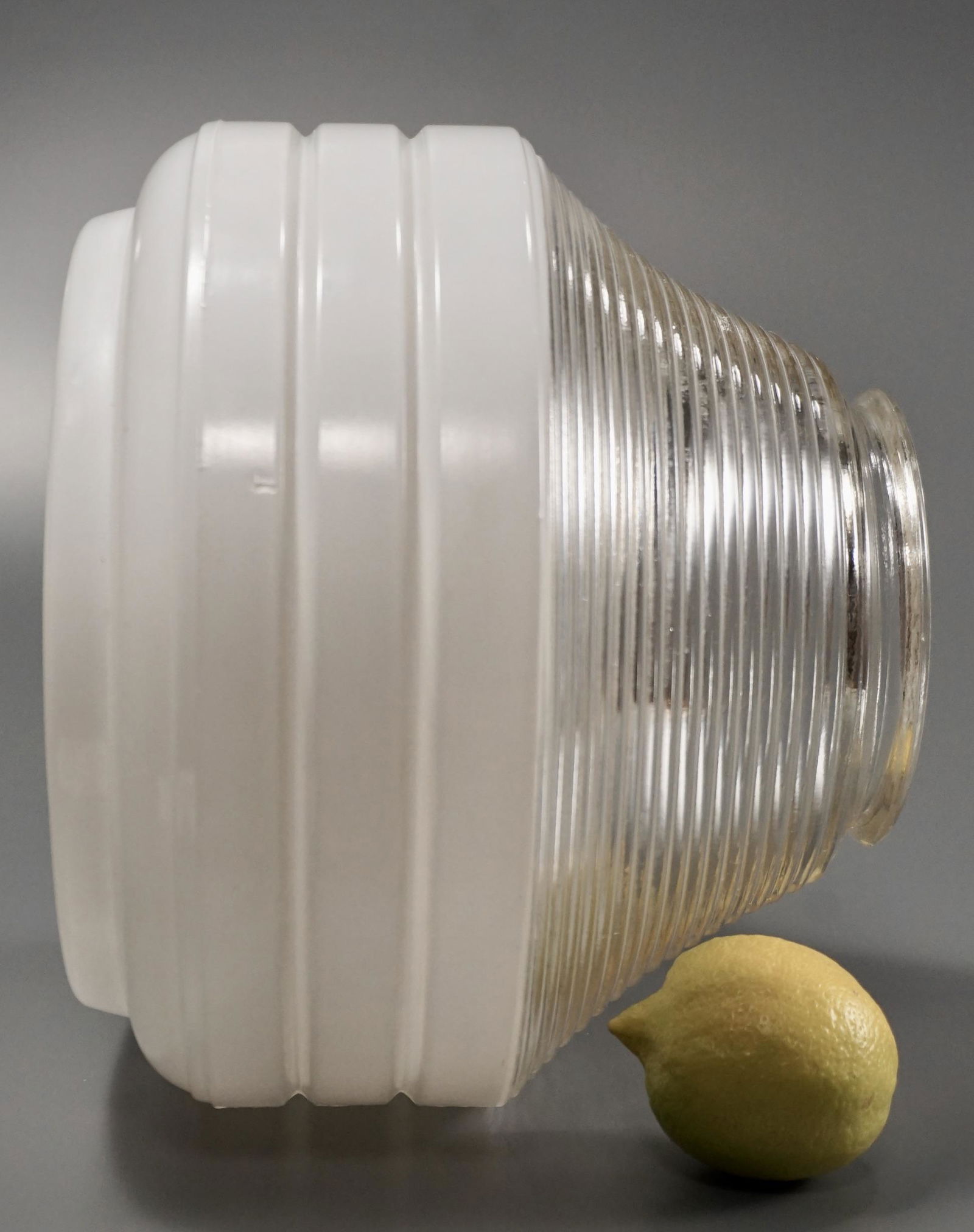 Vintage Lampshade c1940 Milk Reeded Pressed Glass Light (1 of 4)