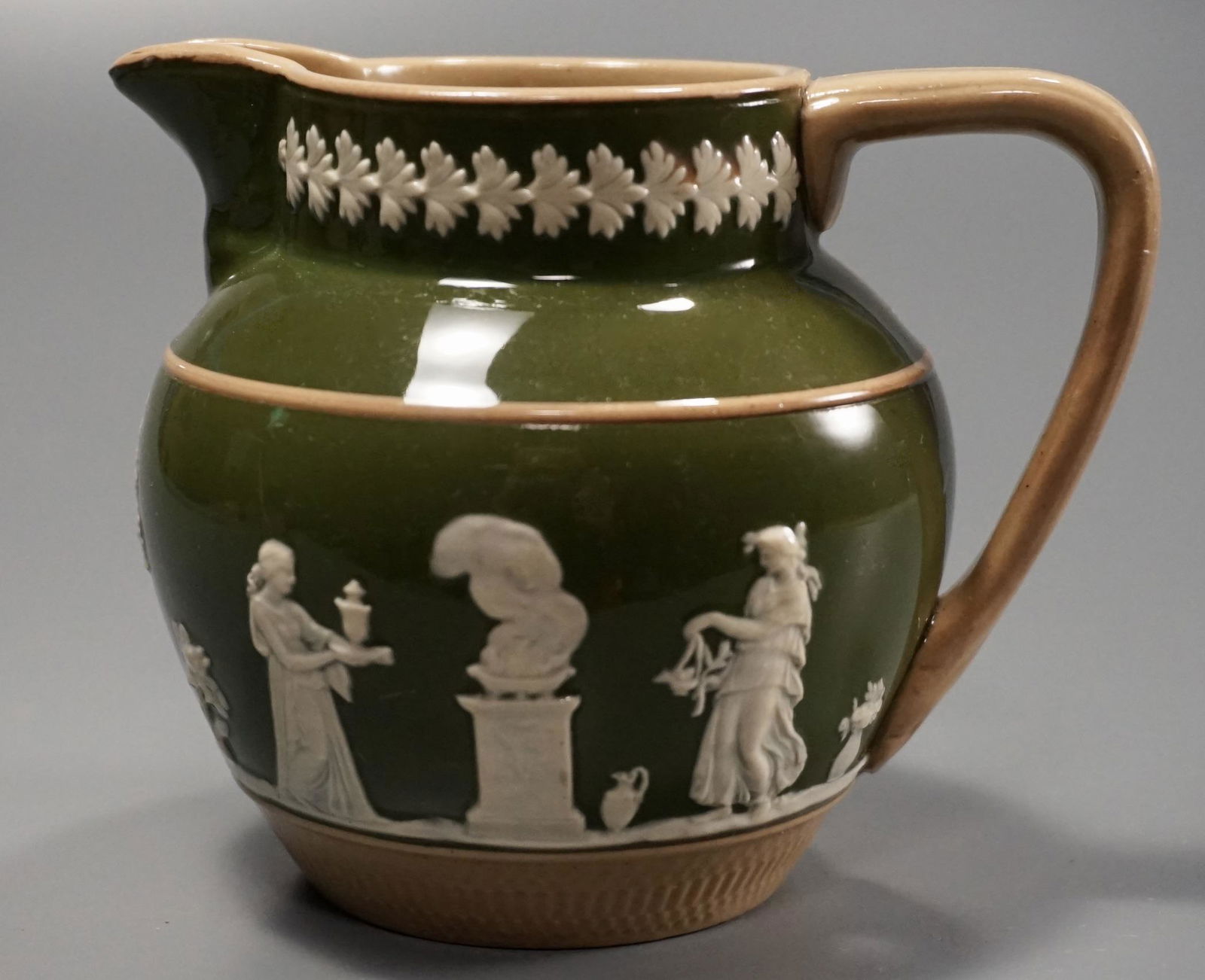 Antique Copeland Late Spode Green Enameled Creamer Milk (1 of 5)