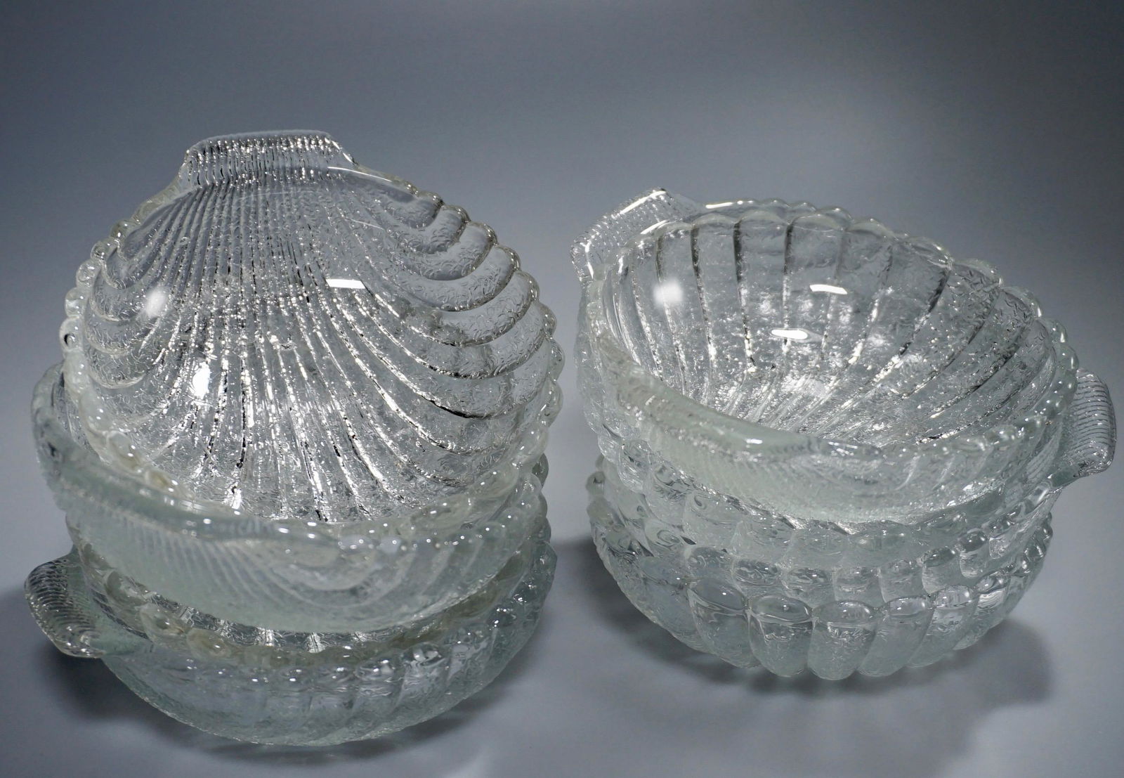 Shell Pressed Glass Dishes Lot of 6 (1 of 6)