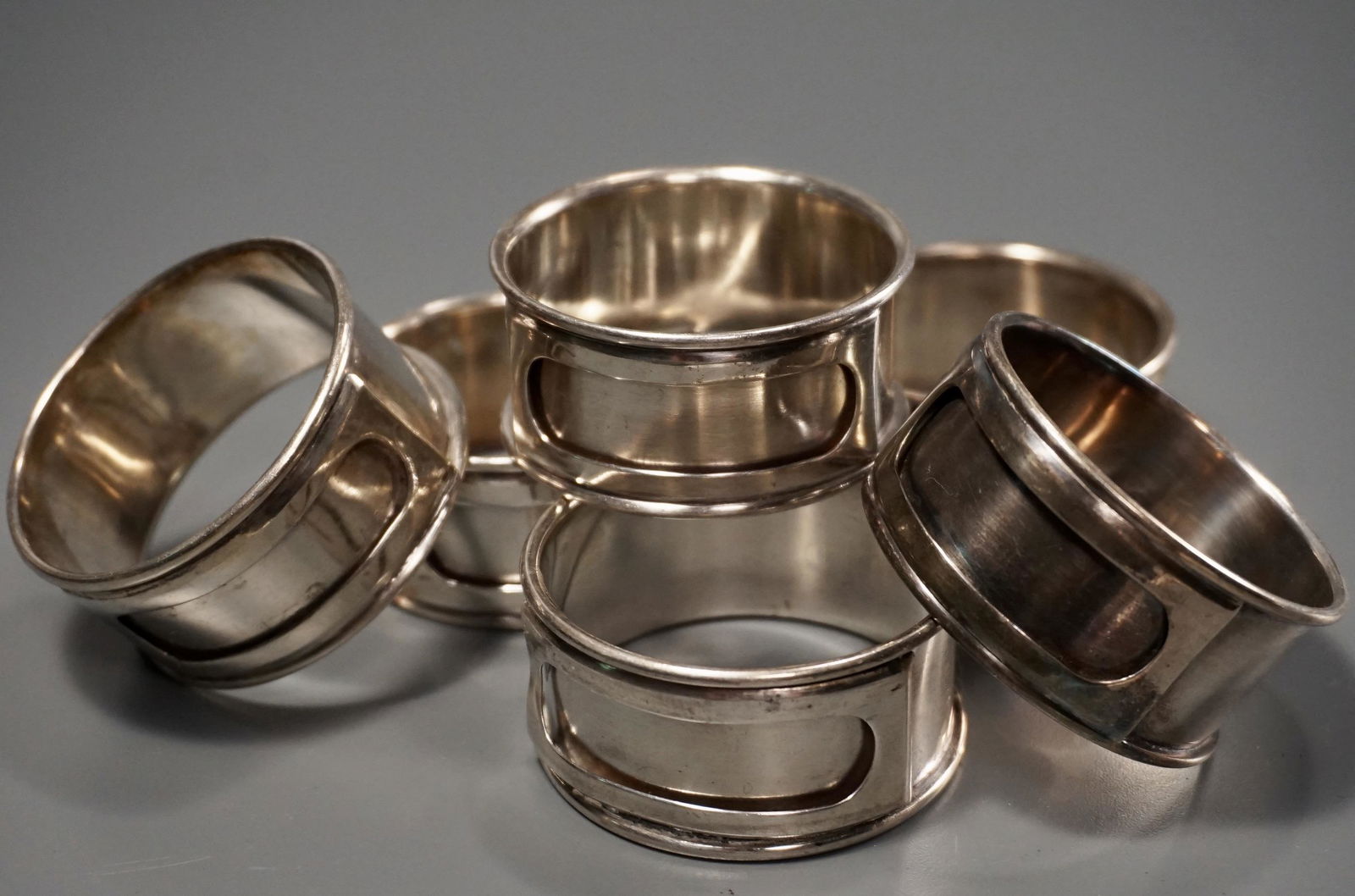 Silver Plated Napkin Rings Cressida Set of 6 (1 of 3)