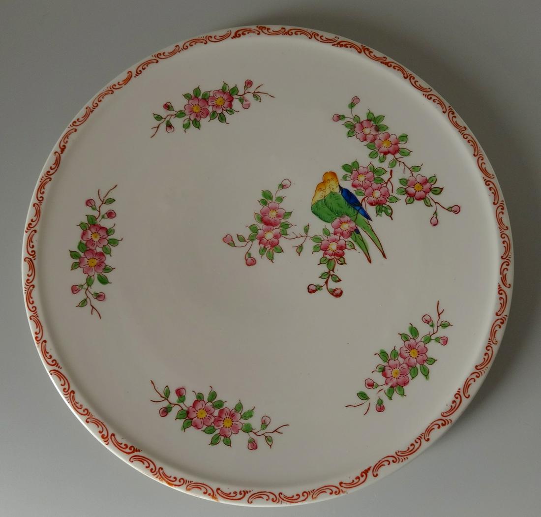 Vintage Love Bird Art Deco China Tray Platter Japan 30s (1 of 5)