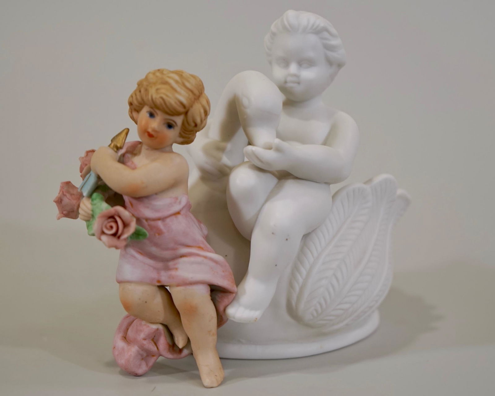 Bisque Porcelain Putti Figurines Lot of 2 (1 of 6)