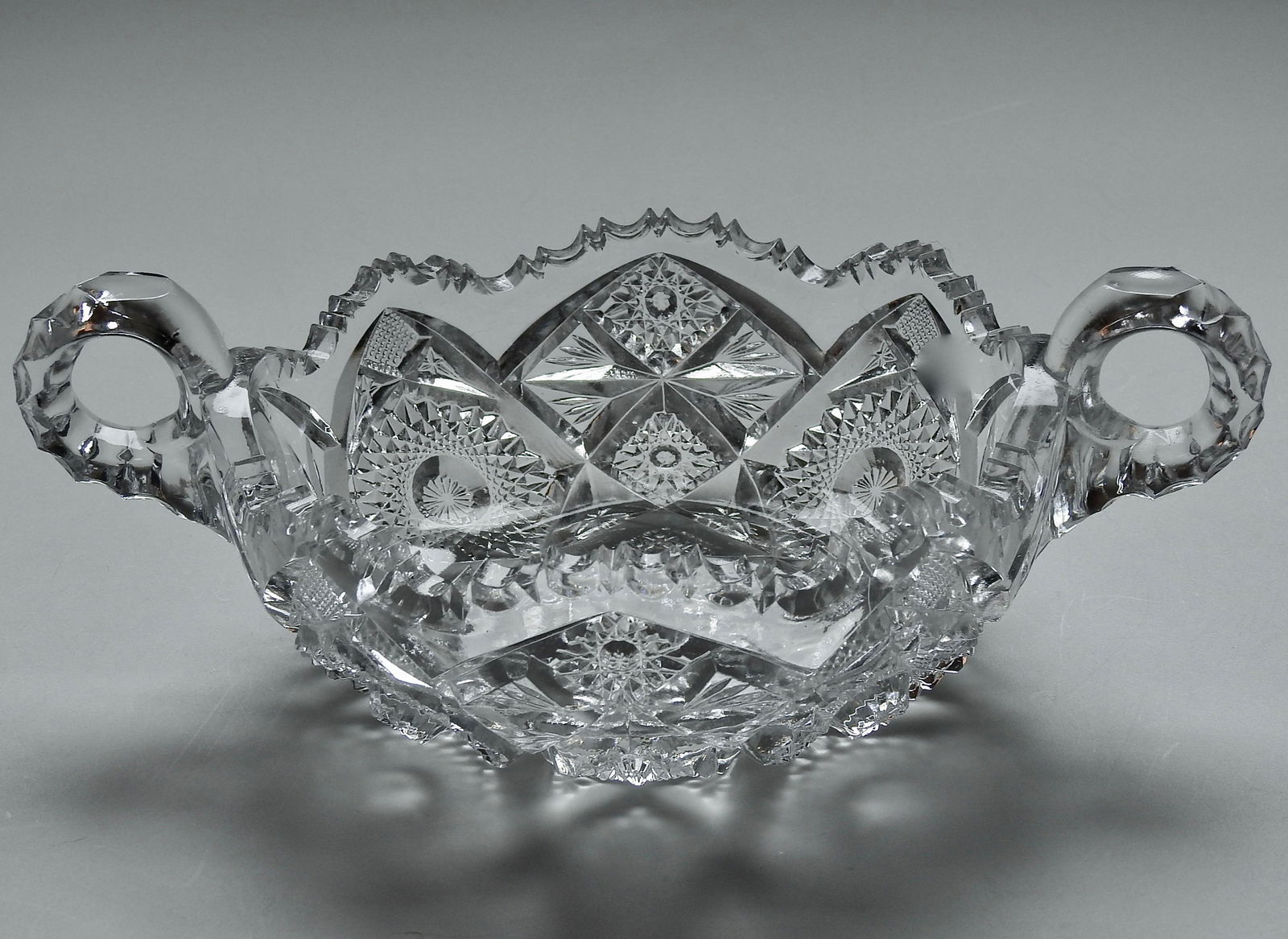 Vintage Newcut EAPG Two Handled Nappy Dish Bowl (1 of 3)