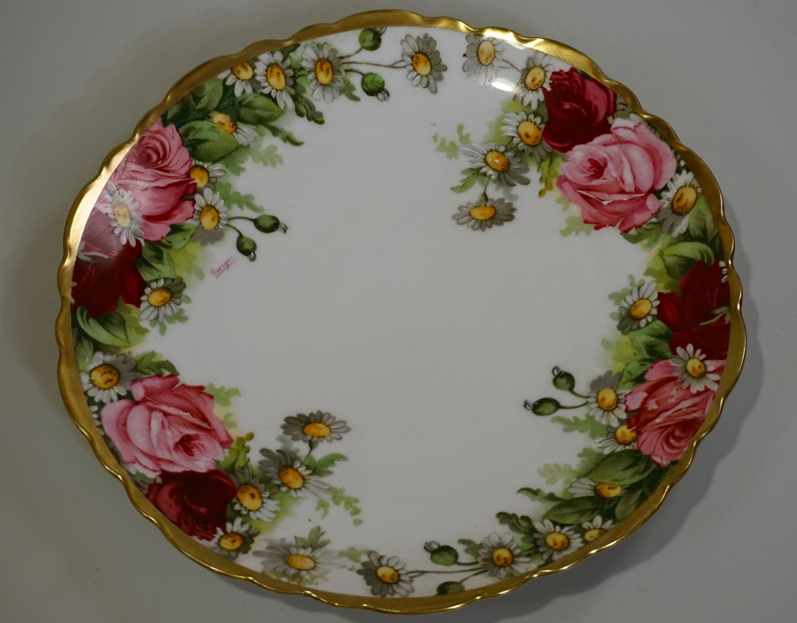 Signed Georges O & E.G. Royal Austria Porcelain Plate (1 of 6)