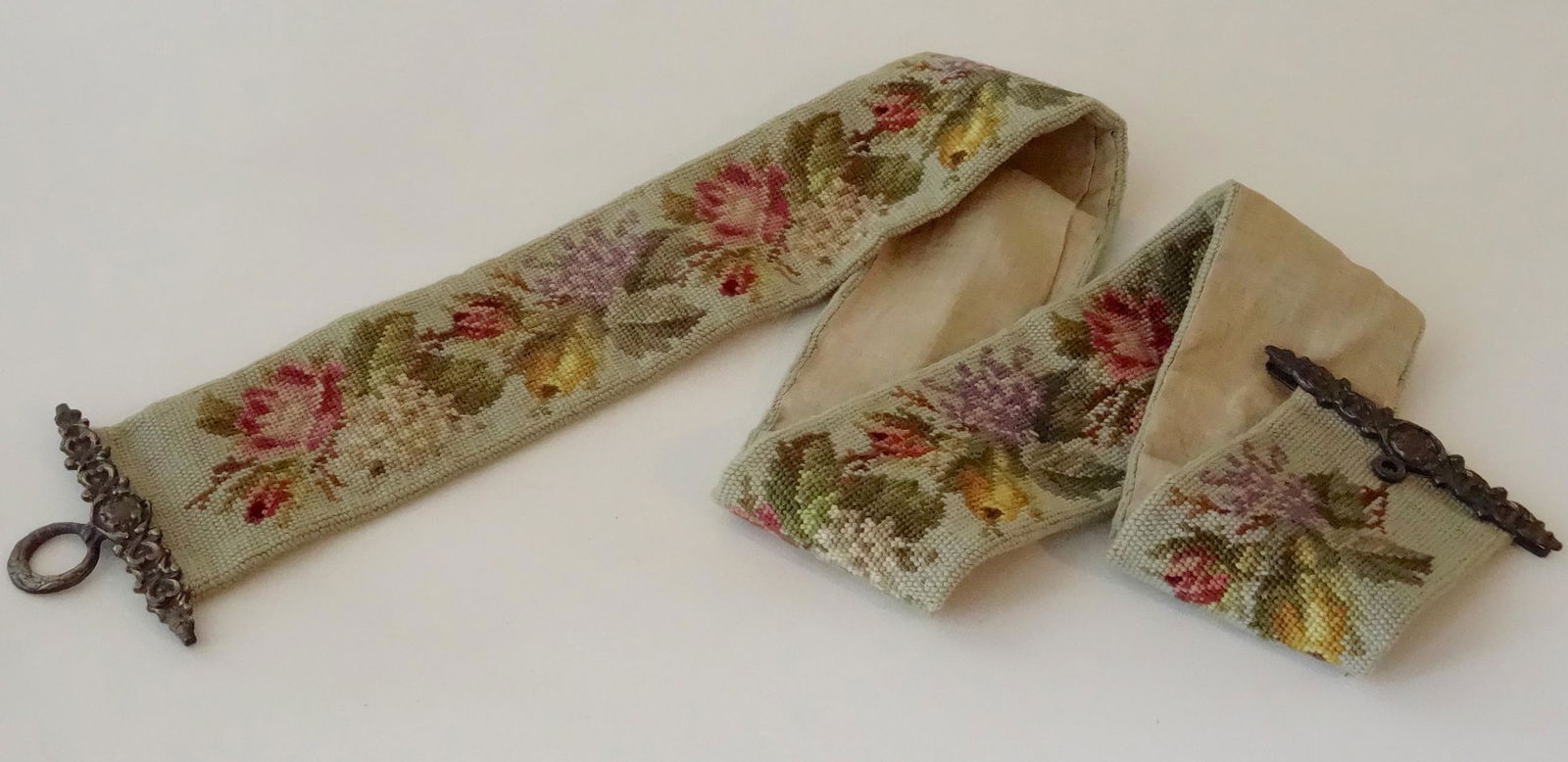 Vintage Bell Pull Botanical Needlepoint (1 of 6)