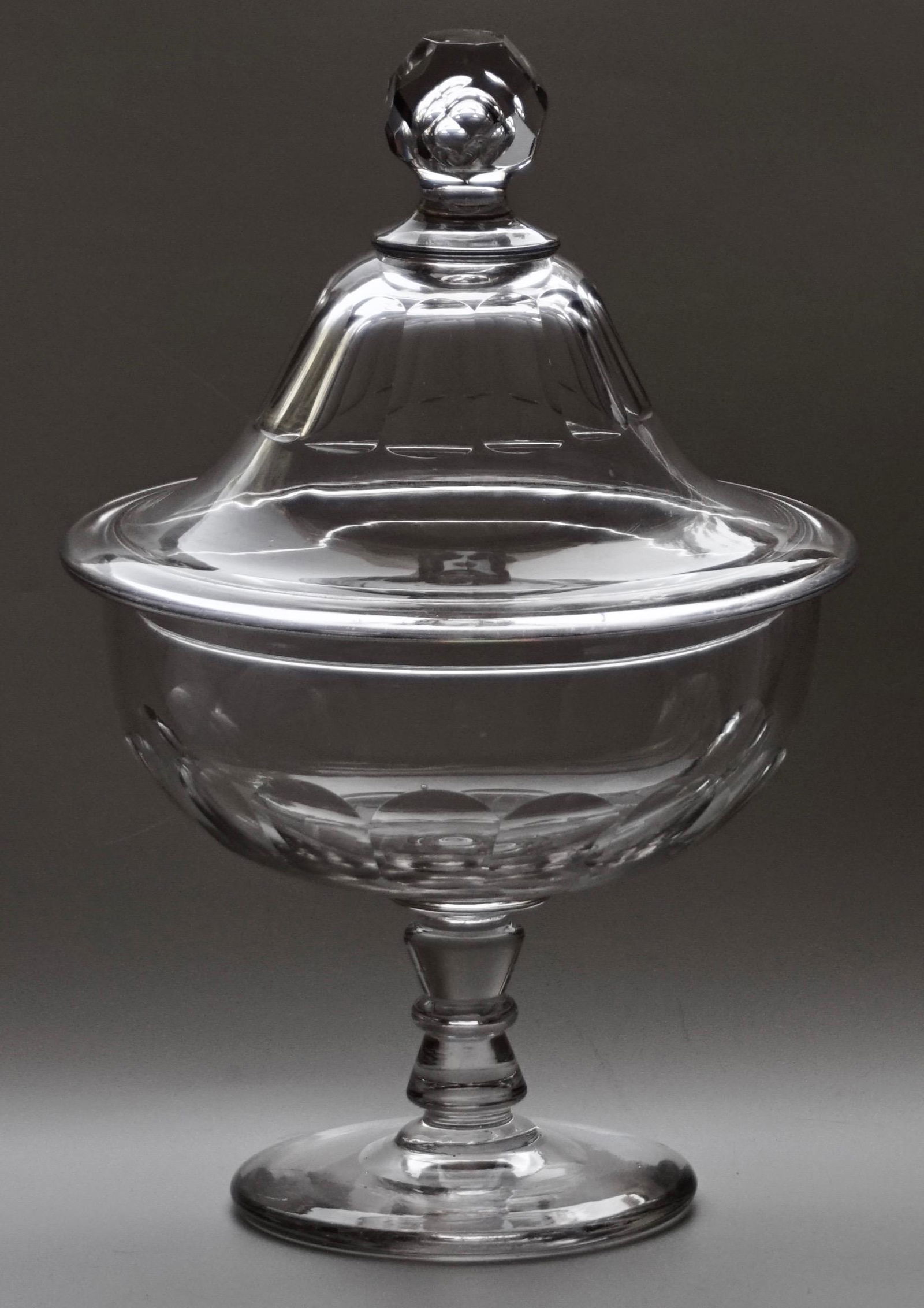 Antique Crystal Apothecary Candy Footed Bowl Petal Cut (1 of 8)