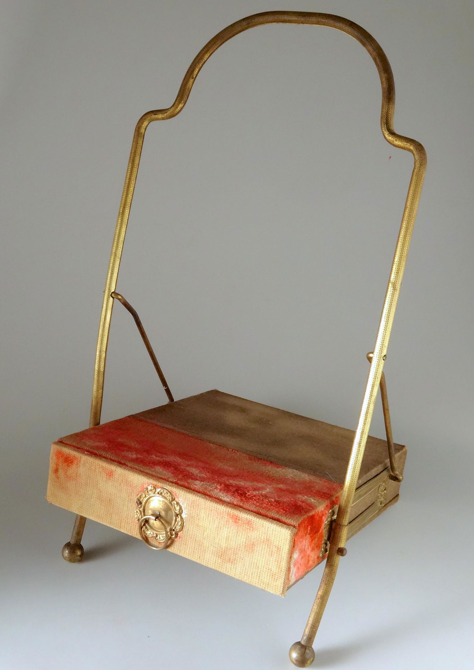 Antique Victorian Brass Easel Photo Album Box Stand (1 of 8)