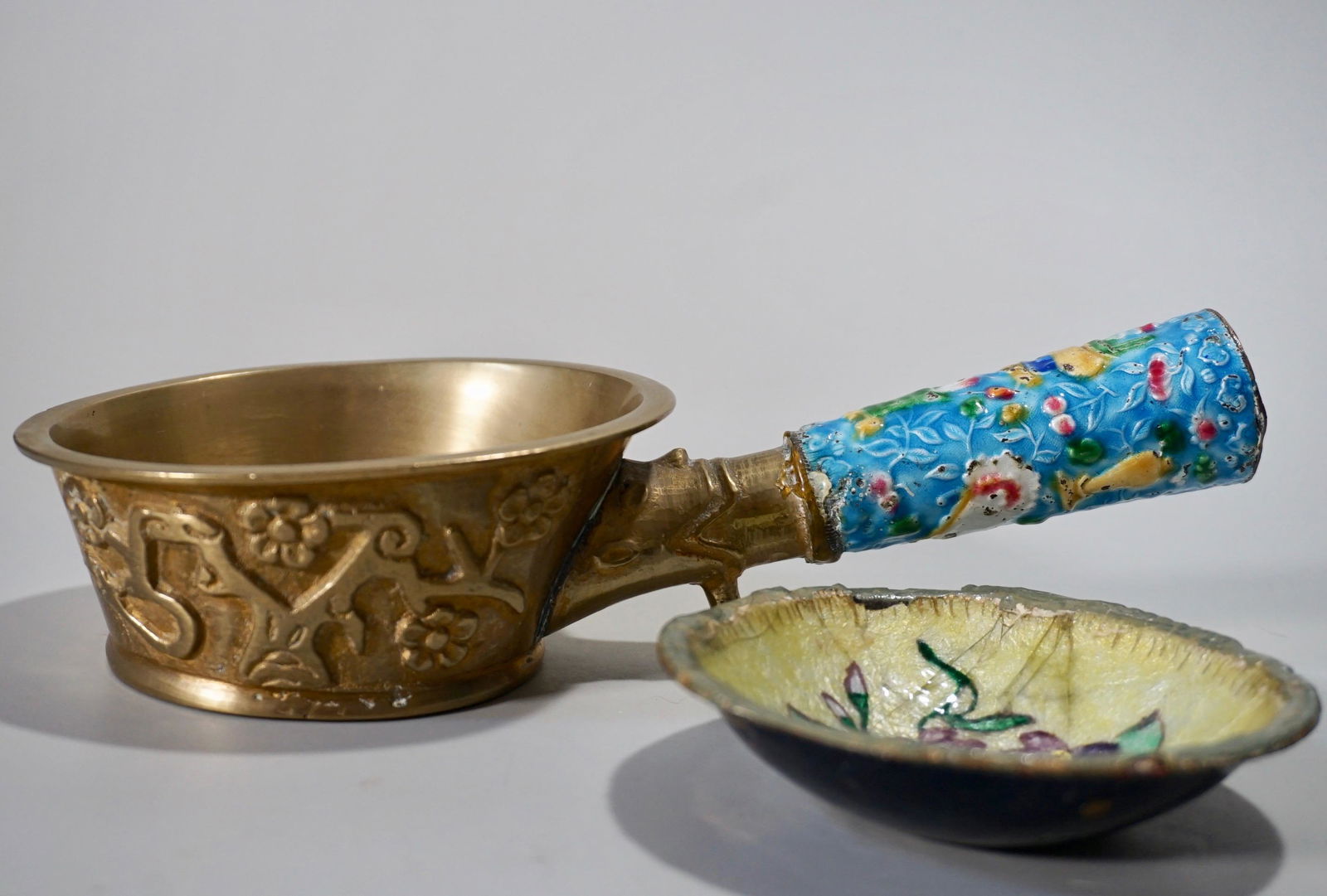 Chinese Enameled Brass Silk Iron Together with Vintage (1 of 5)