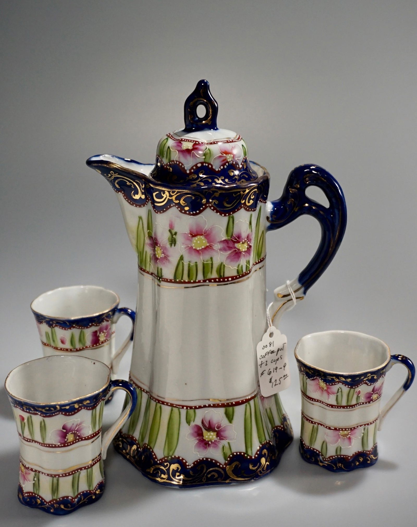 Nippon China Chocolate Pot 3 Cup Set (1 of 8)