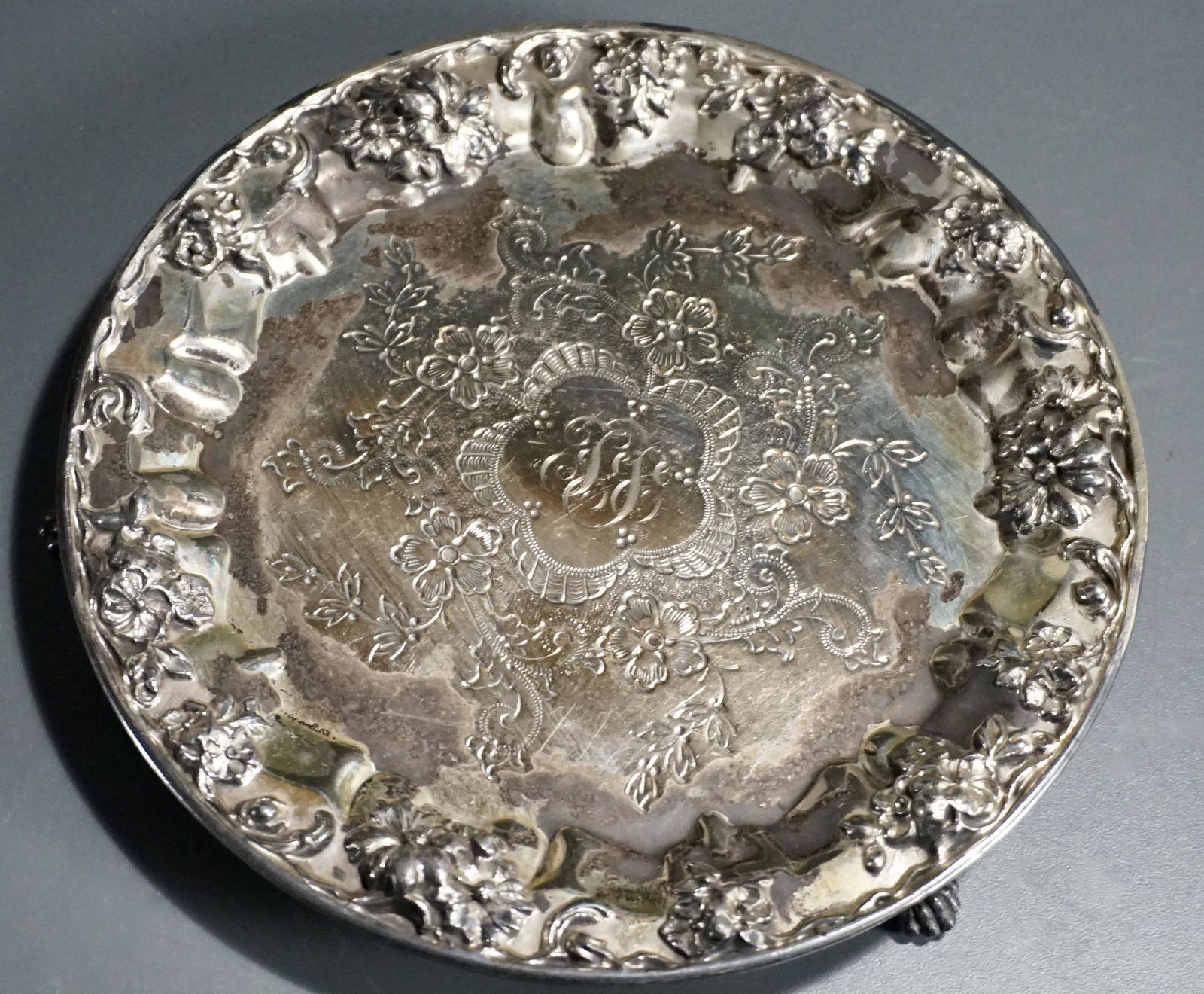 Footed Silver Plated Salver Dish (1 of 4)