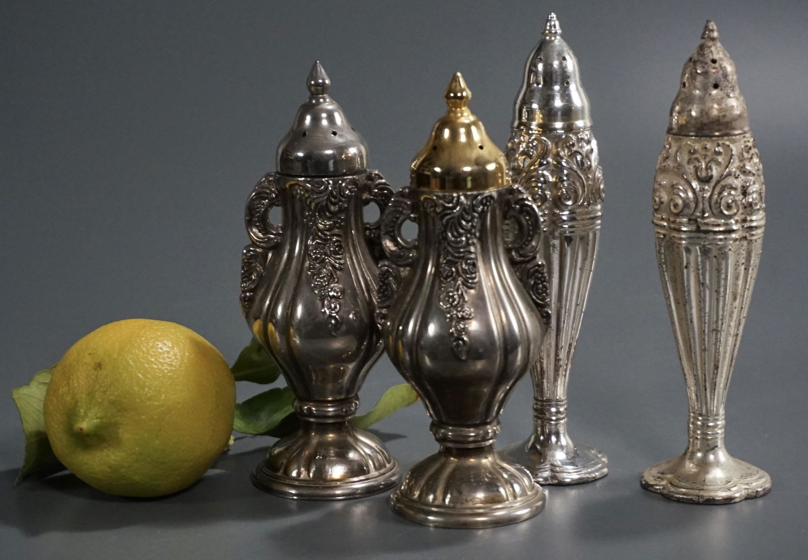 Silver Plated Salt Shakers Lot of 4 (1 of 3)