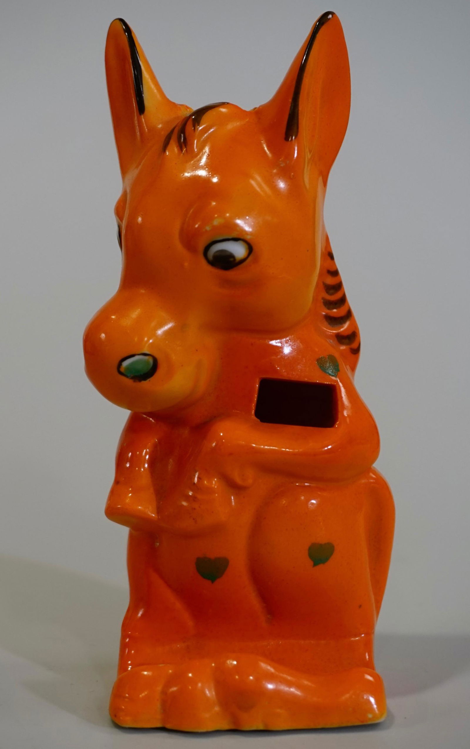 Orange Porcelain Donkey Toothbrush Holder Gold Castle (1 of 7)