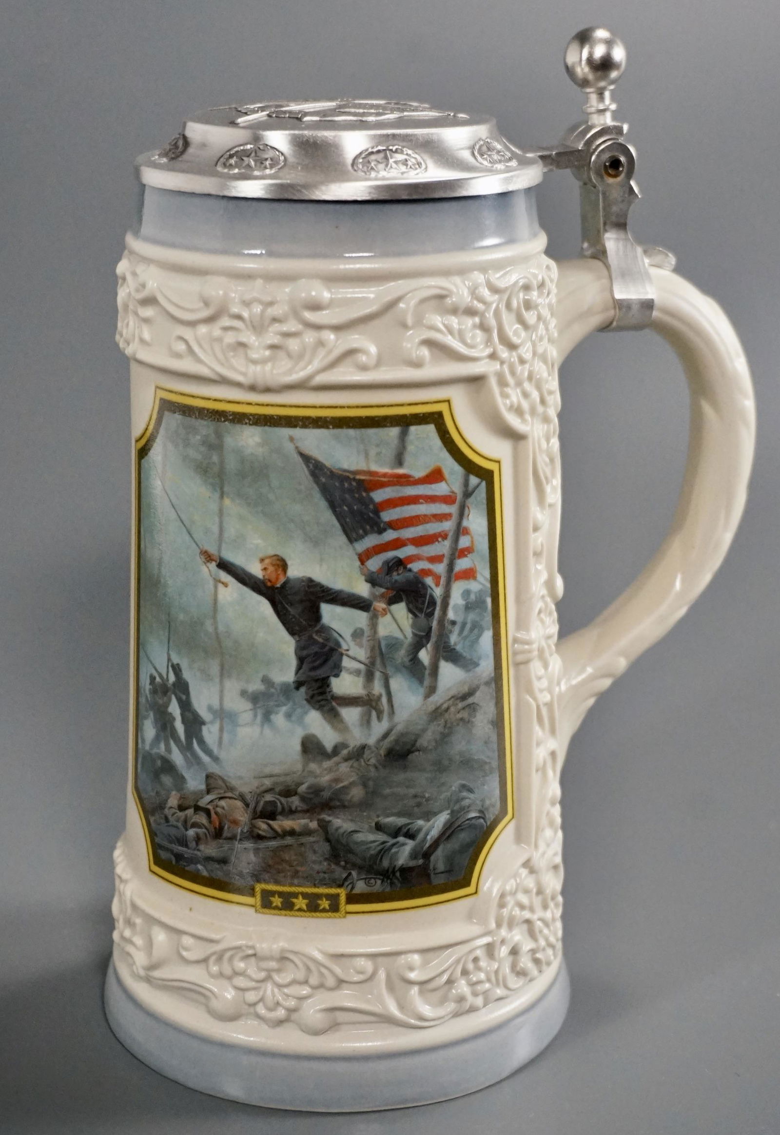 American Civil War Pictorial Beer Stein Pewter Lid Made (1 of 6)