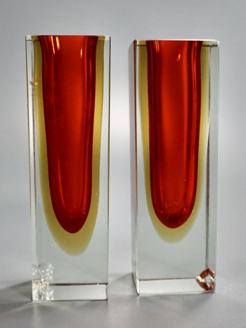 Vintage Art Deco Ruby Red Crystal Vase on Clear Base (1 of 6)