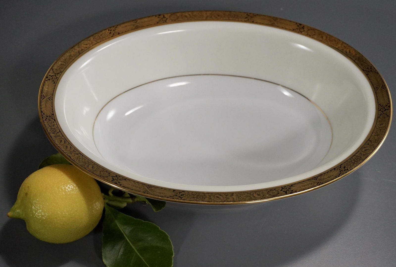 Vintage Noritake China Goldkin Oval Serving Dish Gold (1 of 2)