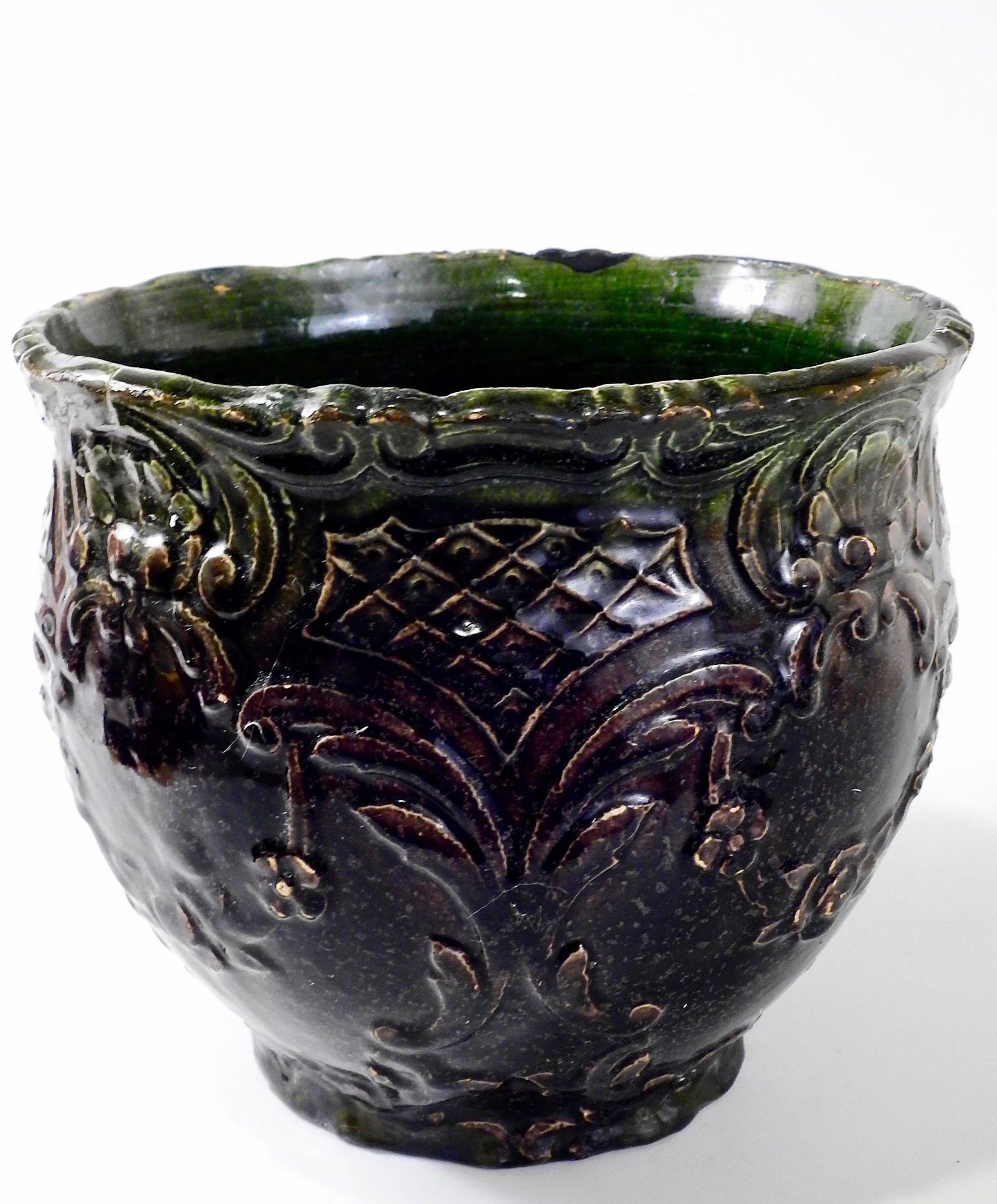 Antique Victorian Majolica Pottery Planter Cachepot (1 of 7)