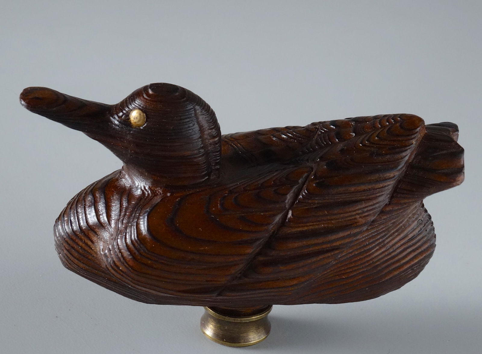 Driftwood Primitive Art Duck Carving Lamp Shade Finial (1 of 4)