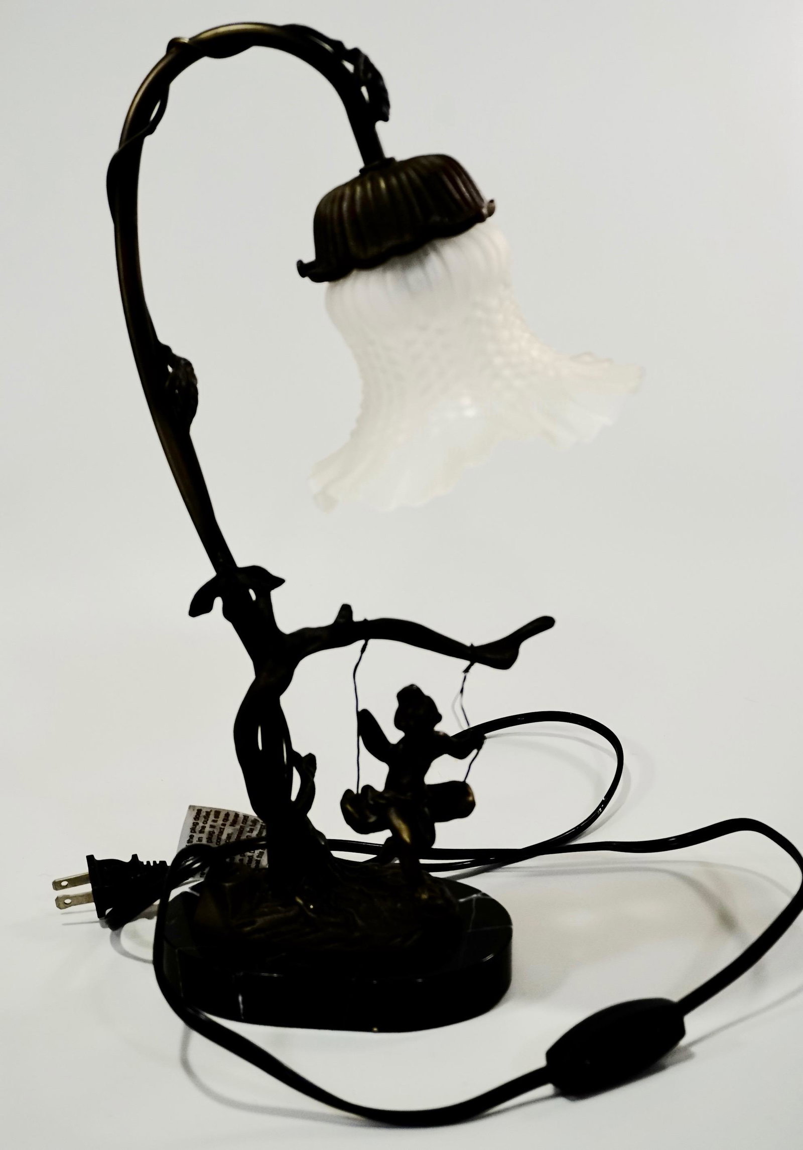 Ferry on Swing Bronze Desk Table Lamp on Marble Base (1 of 7)