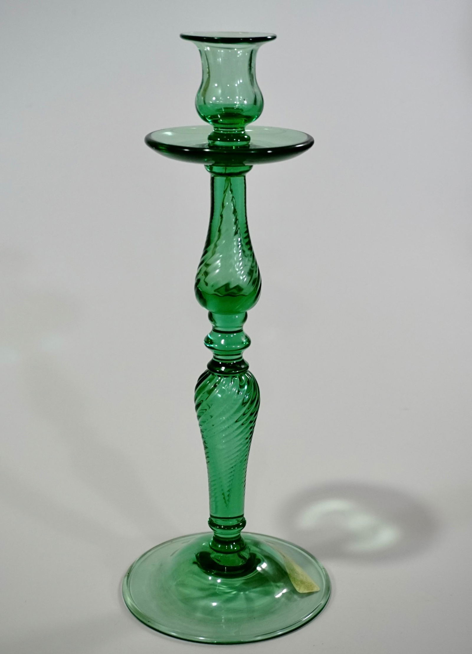 Venetian Style Green Glass Candlestick Tall Candle (1 of 5)