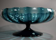 Italian Murano Mid Century Blue Art Glass Compote