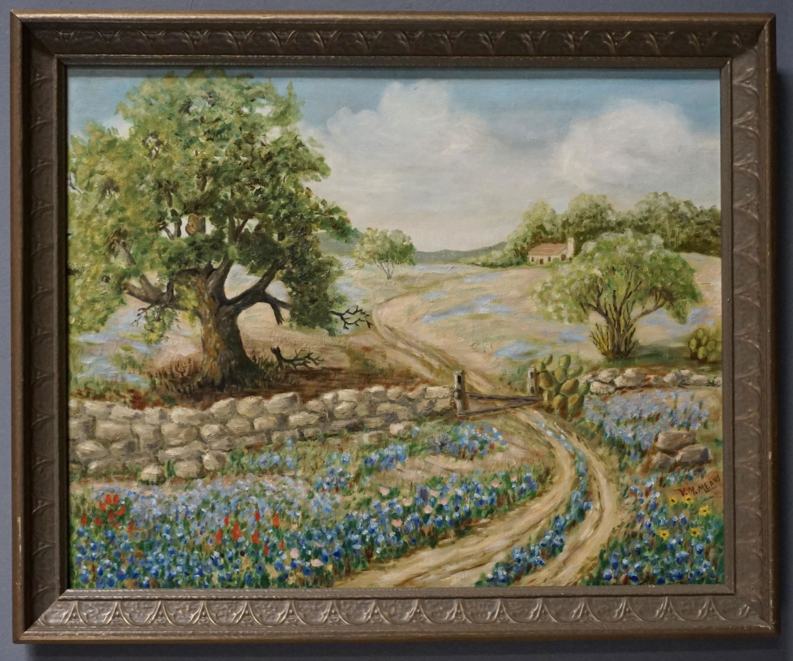 Artist Signed Country Road Landscape Painting on Canvas (1 of 3)