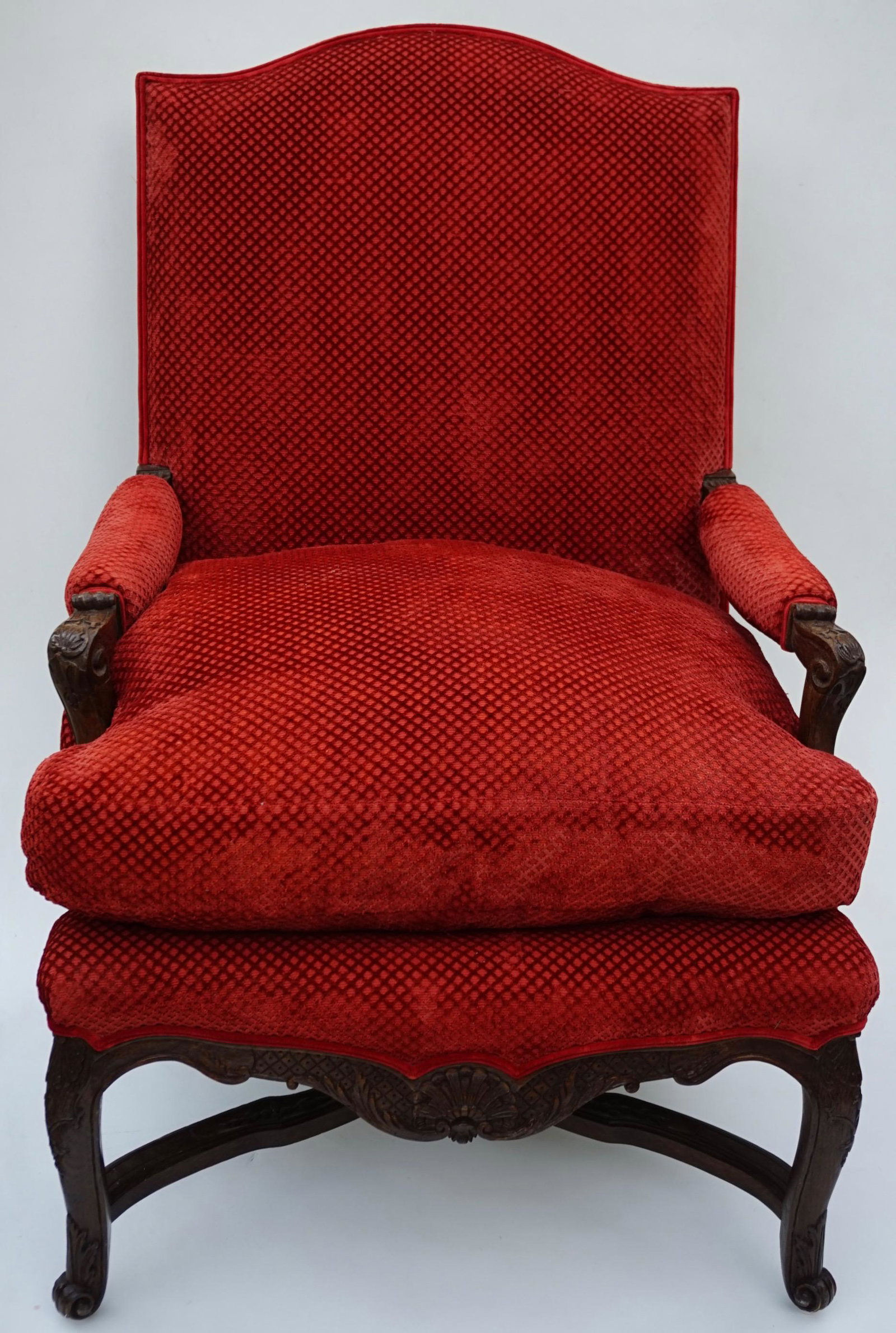 Louis XV Regency Style Carved Oak Arm Chair Fauteuil (1 of 10)