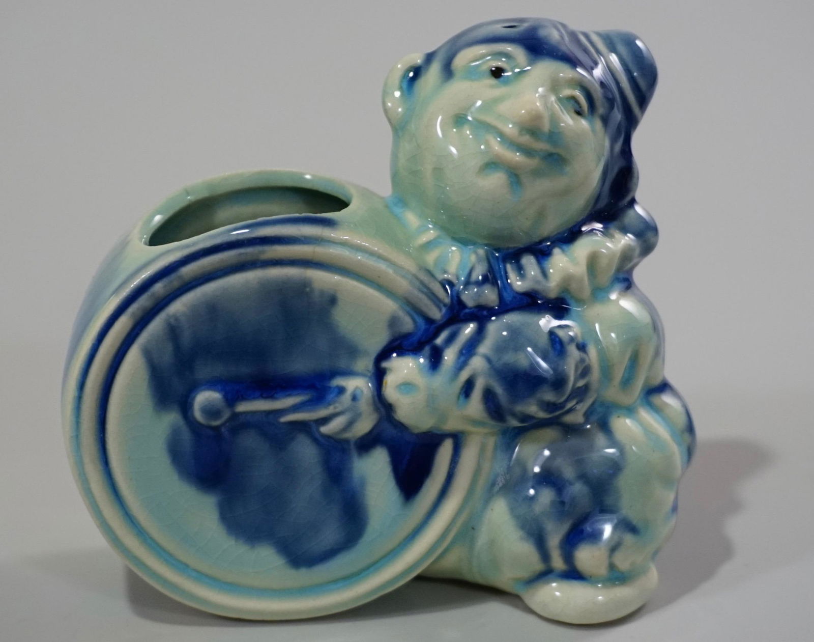 Clown with Marching Band Bass Drum Vintage Ceramic (1 of 7)