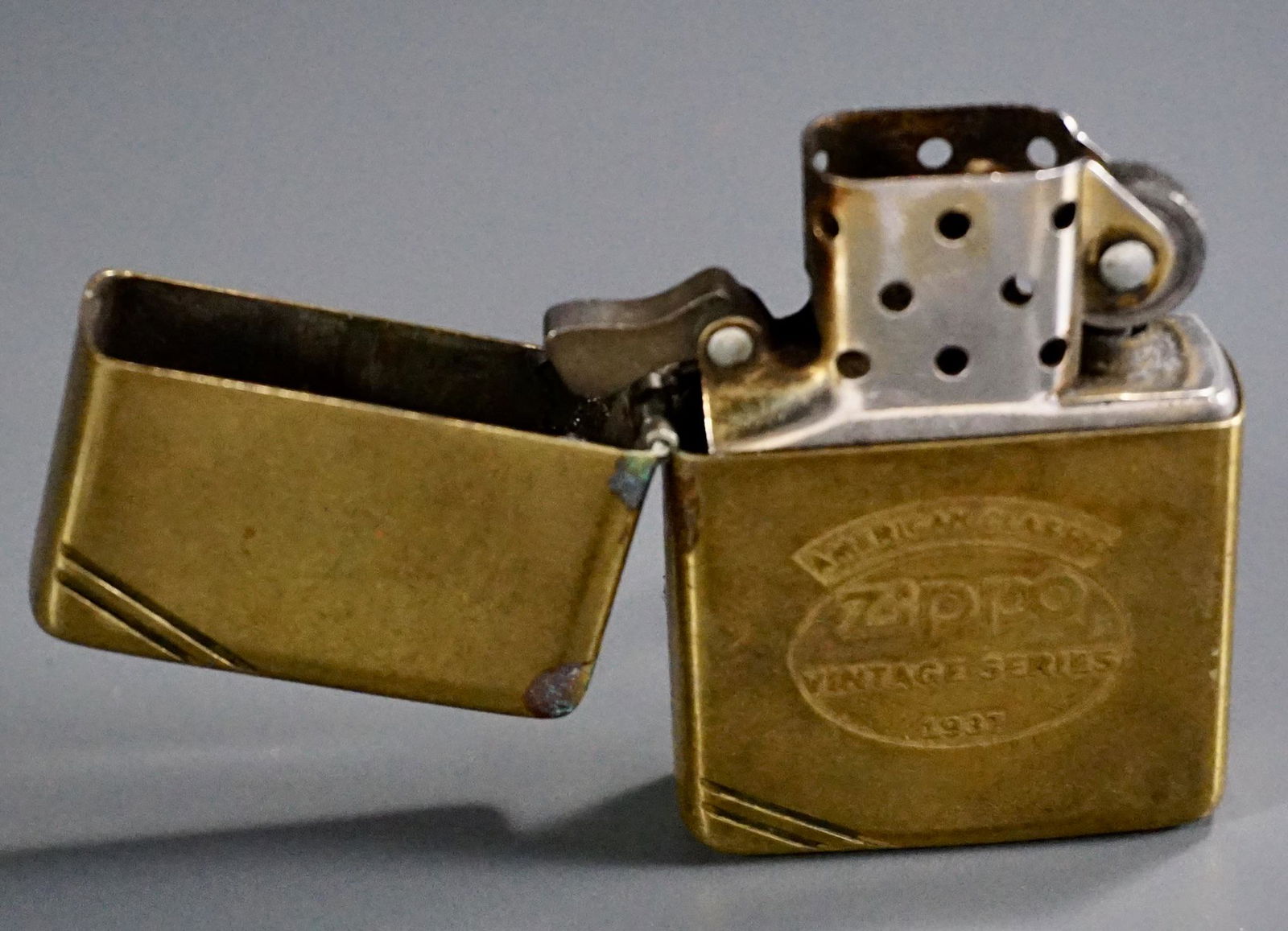 American Classic Brass Zippo Lighter 1937 Vintage