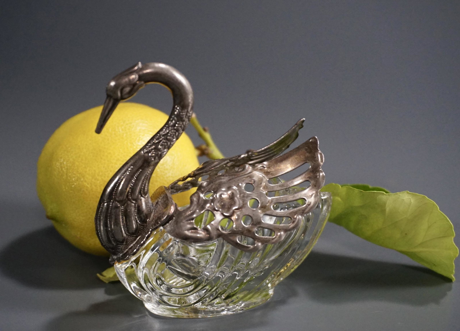 Articulated Swan Salt Cellar: Articulated Swan Salt Cellar Approximately 3 1/16 inches tall.