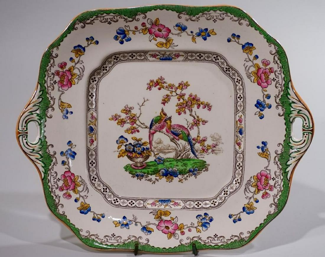Spode China Handled Cake Plate Copeland England Fine: Spode China Handled Cake Plate Copeland England Fine Antique Dinnerware Approximately 11 1/8 x 9 3/8 inches.