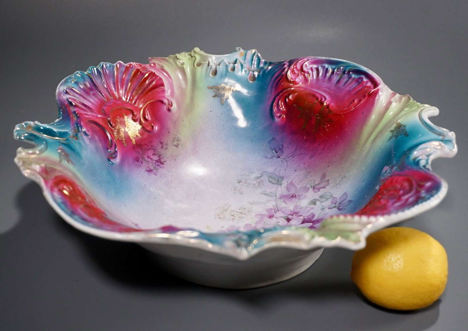 Antique German Lehmann Porcelain Bavarian TL Bowl: Antique German Lehmann Porcelain Bavarian TL Bowl Approximately 10 3/8 x 3 3/16 inches tall.