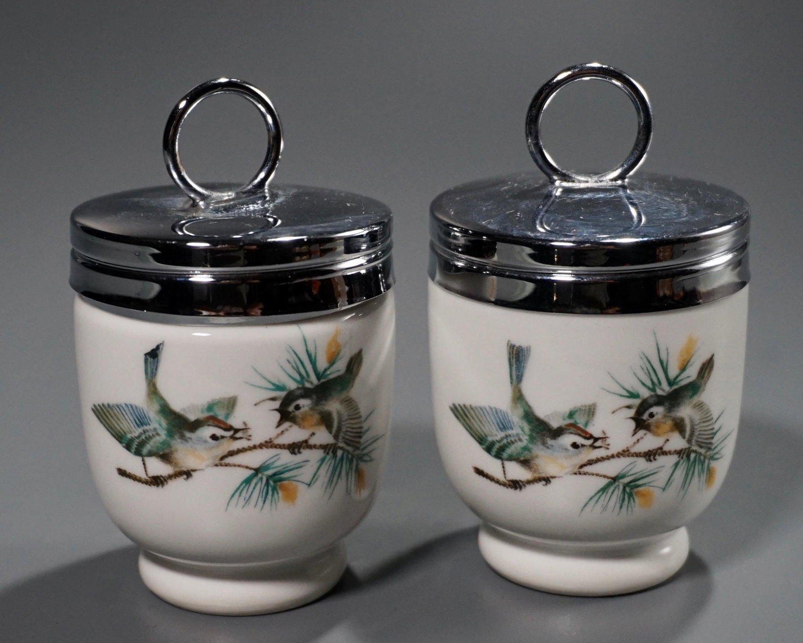 Royal Worcester Egg Coddler Lot of 2: Royal Worcester Egg Coddler Lot of 2 Approximately 3 5/8 inches tall.