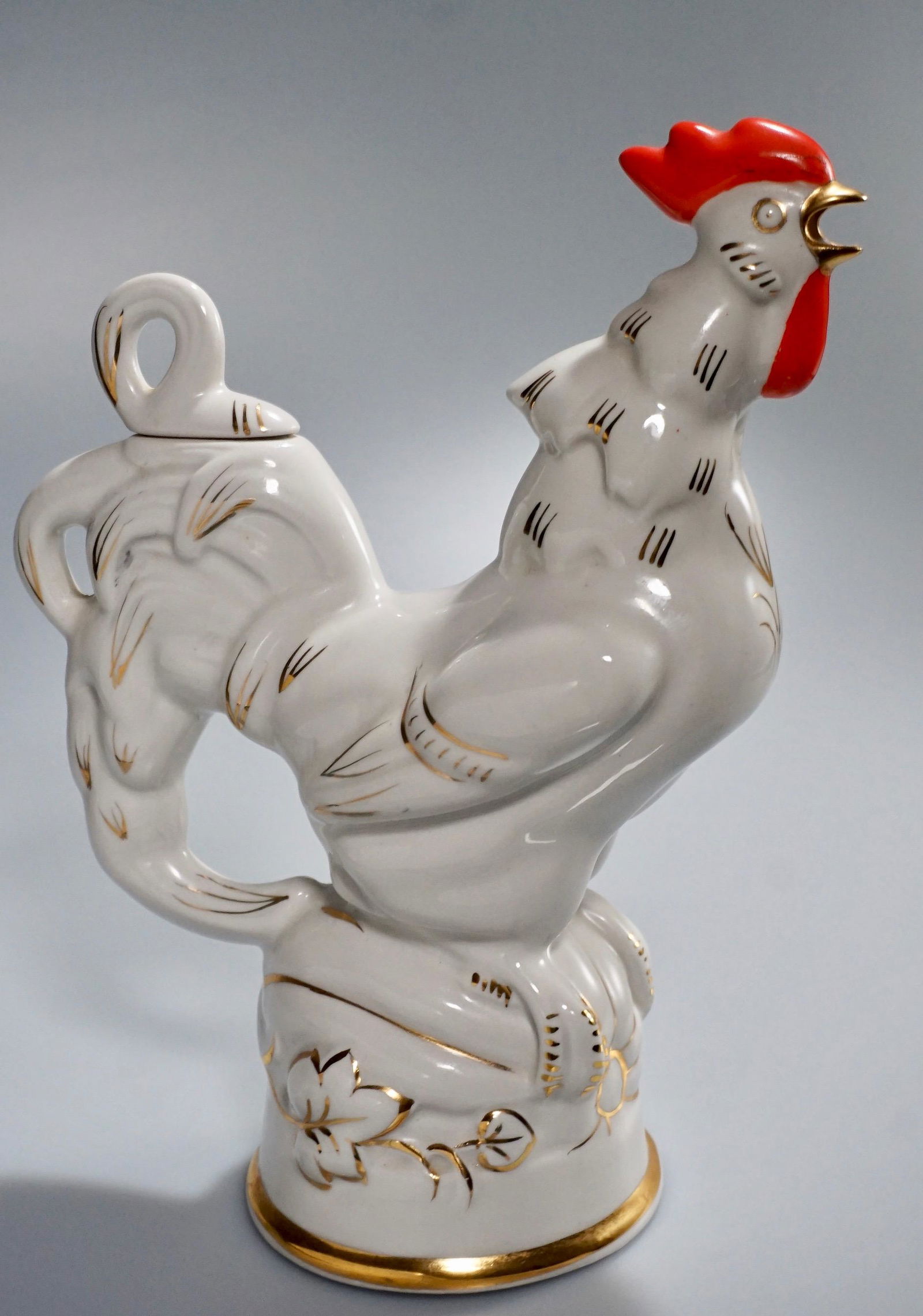 Russian Porcelain Rooster Figural Decanter Made in USSR (1 of 6)