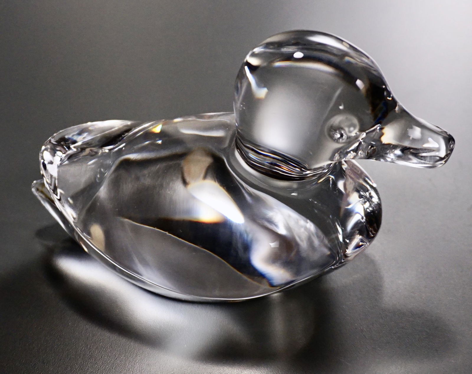 Orrefors Signed Crystal Duck Paperweight (1 of 7)