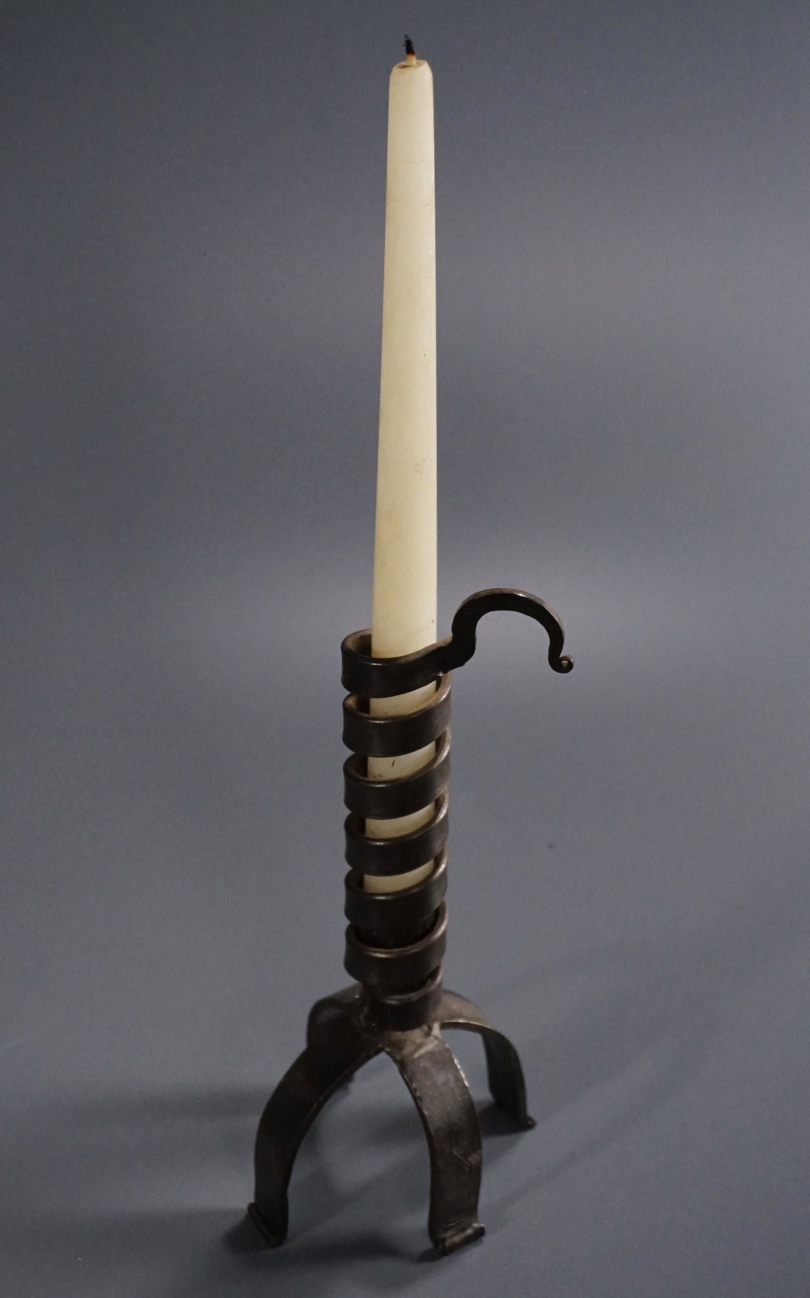 Primitive Wrought Iron Push Up Candlestick (1 of 4)