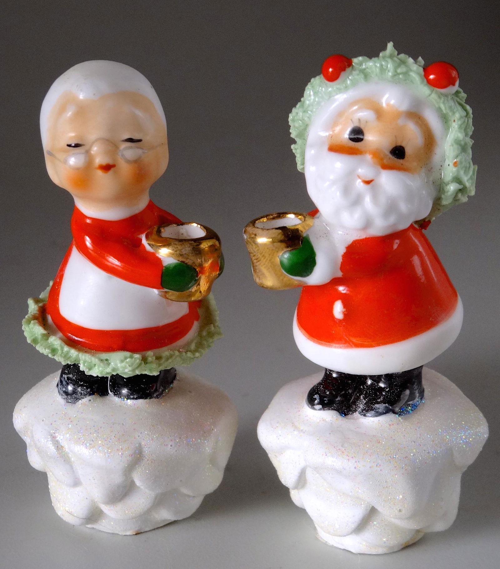 Mid Century Santa Christmas Seasonal Lamp Shade Finials (1 of 5)