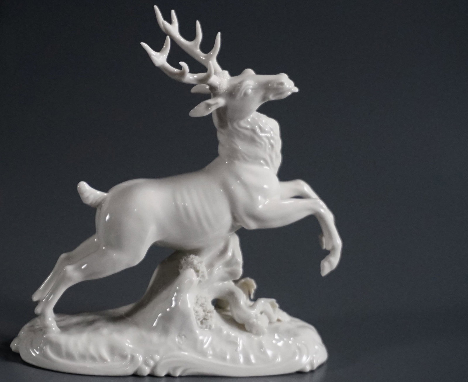 Kaiser Blanc de Chine Porcelain Elk Stag Figurine c1956: Kaiser Blanc de Chine Porcelain Elk Stag Figurine c1956 Approximately 5 7/8 x 2 1/8 x 7 inches tall.