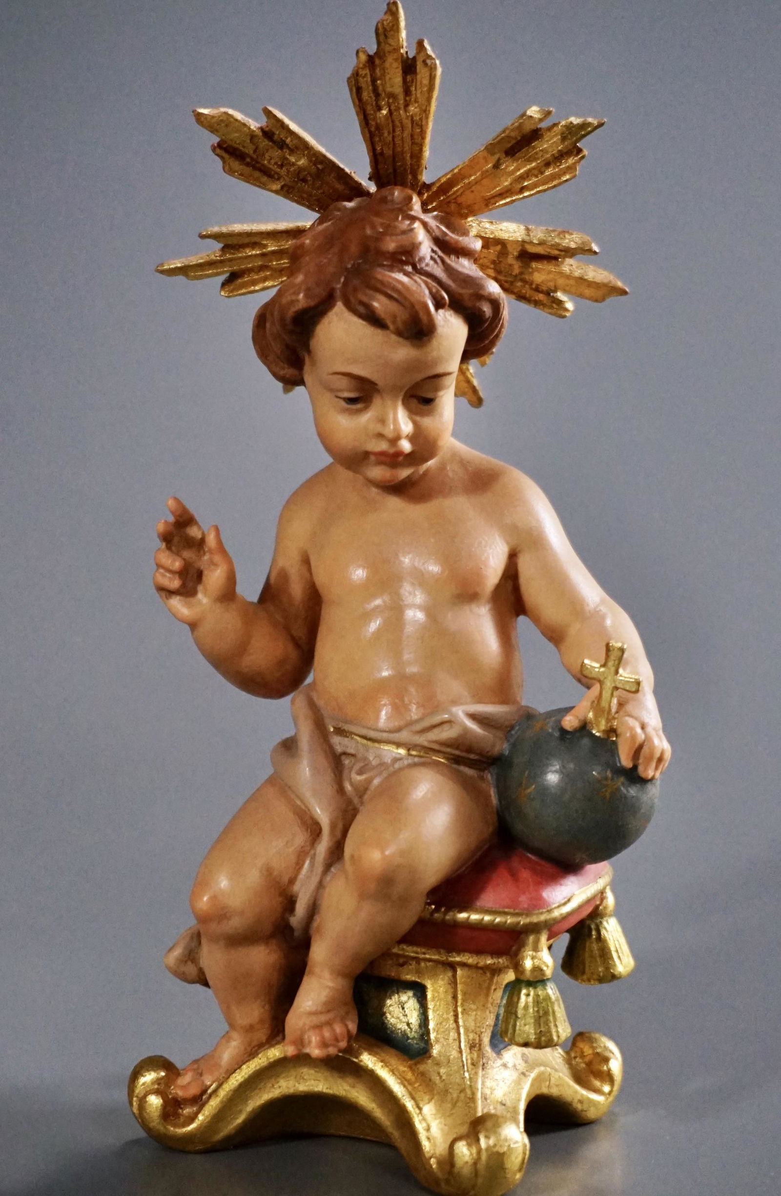 Infant Jesus Albl Carved Wood Gold Leaf Gilded Figurine (1 of 8)