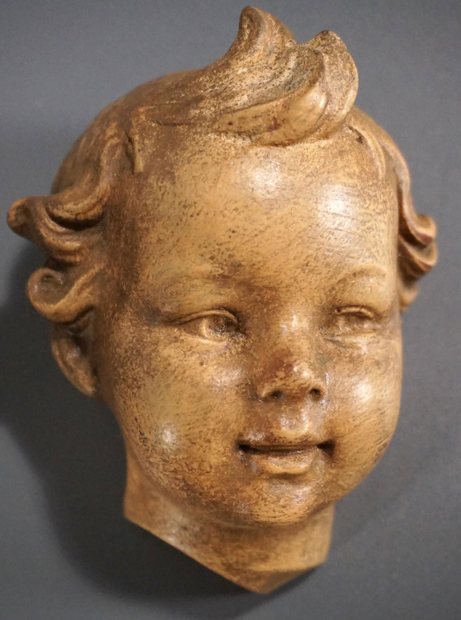 Vintage Terracotta Cherub Head Wall Plaque (1 of 5)