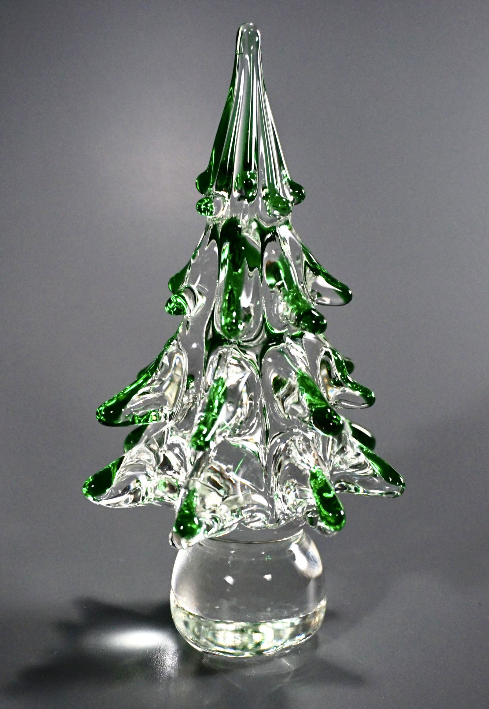 Art Glass Christmas Tree Paperweight on Clear Base (1 of 7)