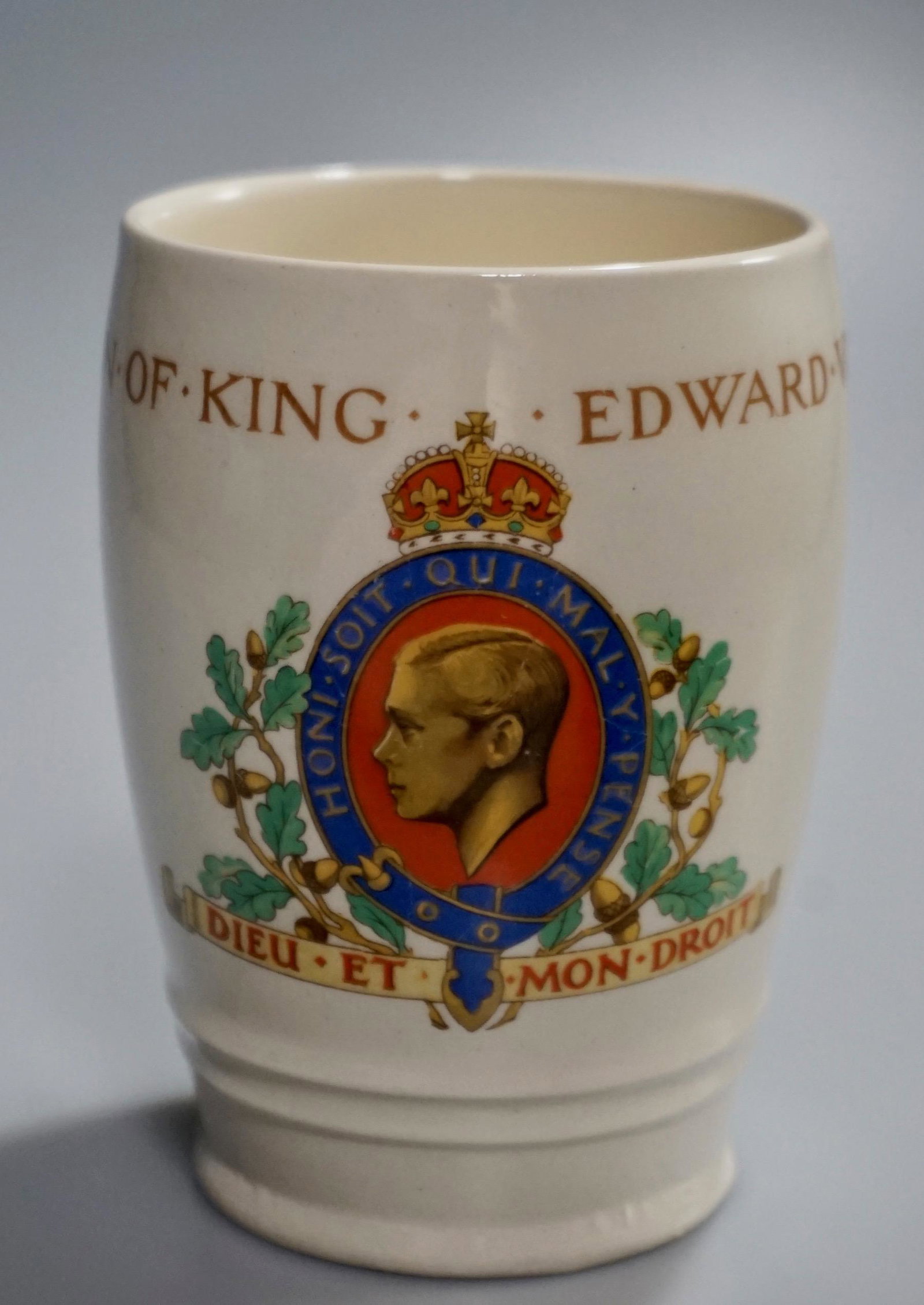J&G Meakin Edward XVIII Coronation Beaker c1937: J&G Meakin Edward XVIII Coronation Beaker c1937 Approximately 4 3/8 inches tall.