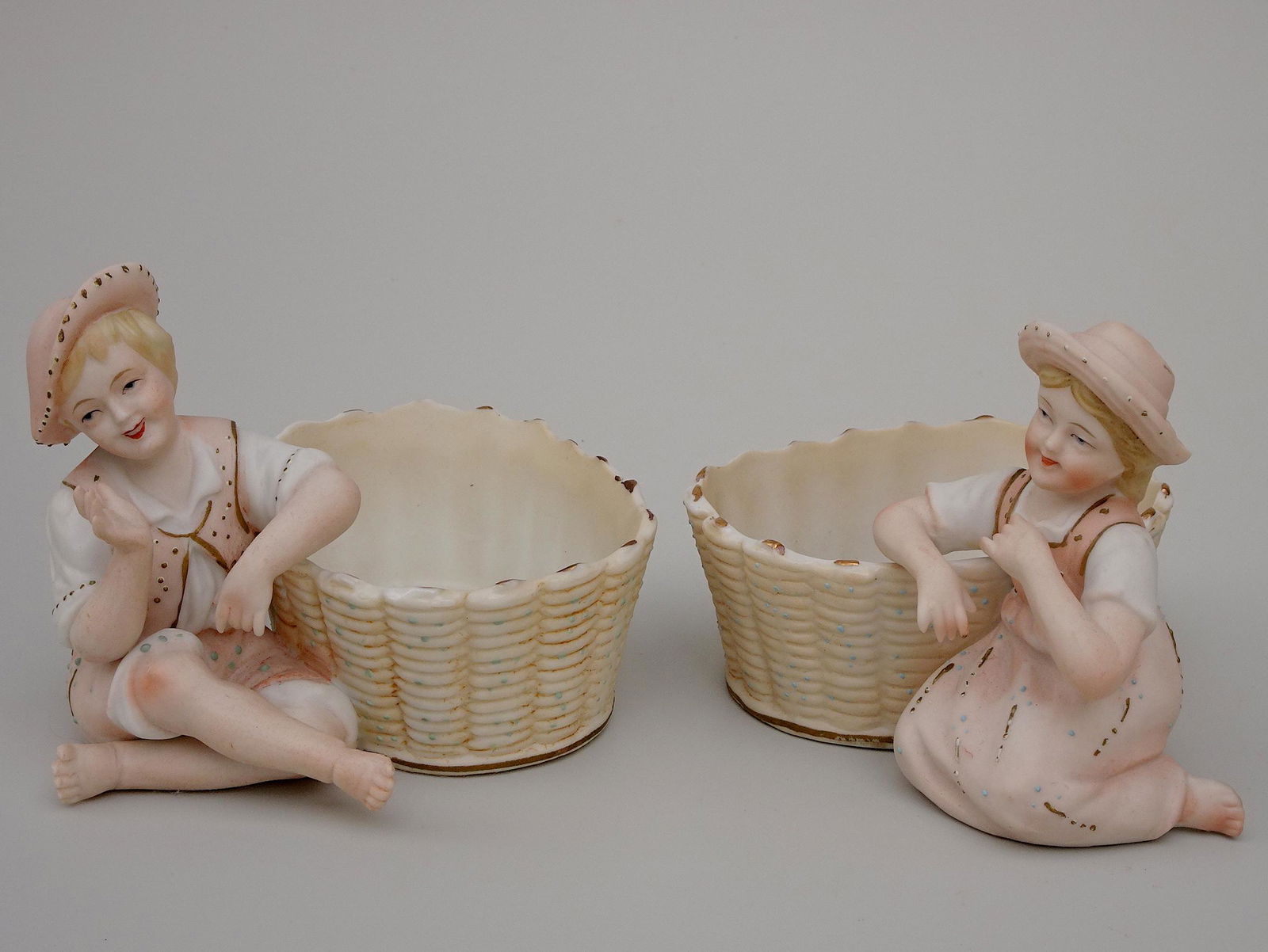 Vintage Bisque Porcelain Figurines Children next to (1 of 7)